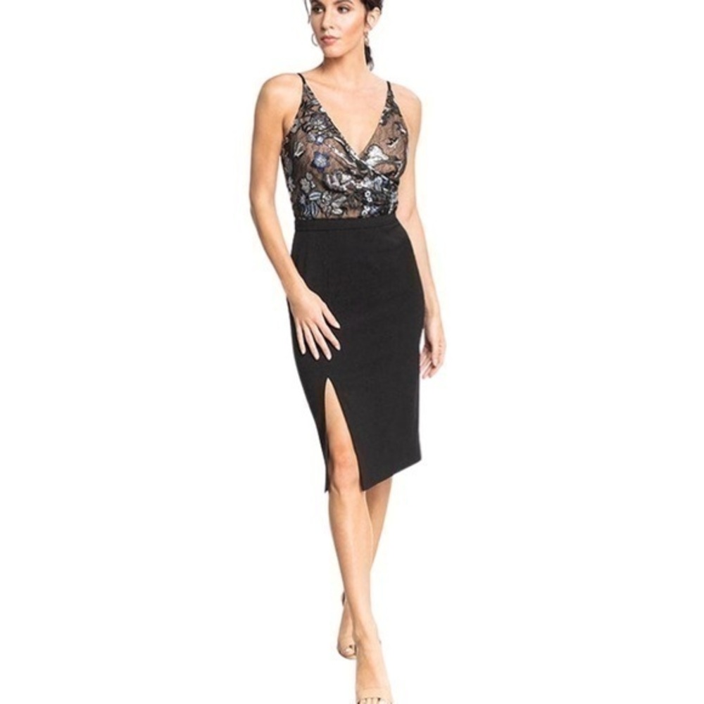 Dress The Population Giulia Navy Sequin Cocktail Dress